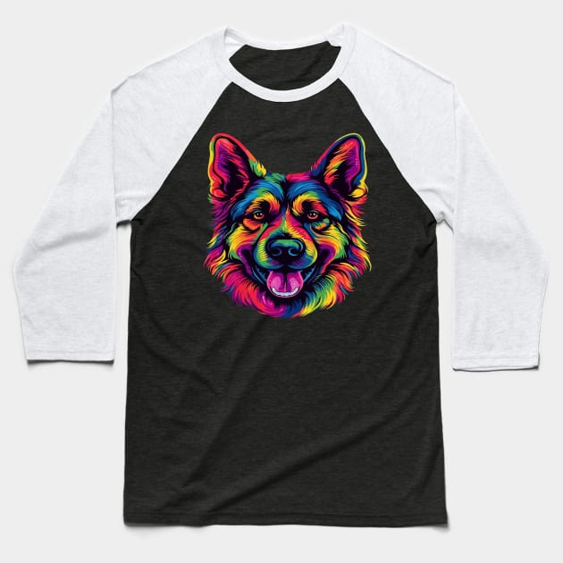 German Shepherd Smiling Baseball T-Shirt by JH Mart